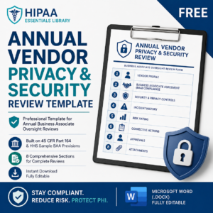 Annual Vendor Privacy & Security Review Template