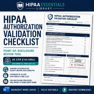 Authorization Validation Checklist