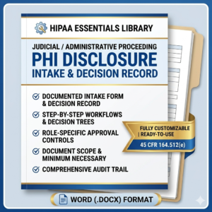 Judicial / Administrative Proceeding PHI Disclosure Intake and Decision Record