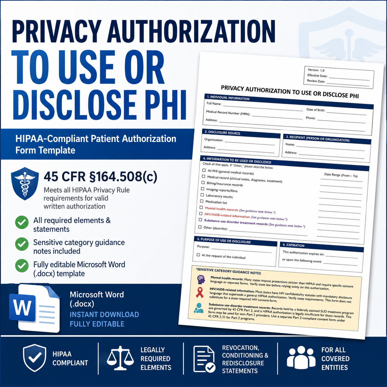 Privacy Authorization to Use or Disclose PHI