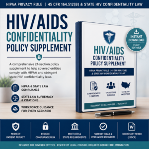 HIV and AIDS Confidentiality Policy Supplement