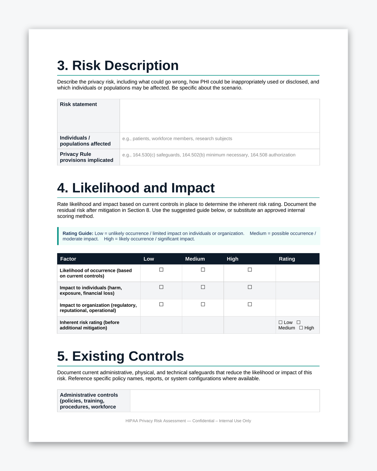 HIPAA Risk Assessment Worksheet - Image 4