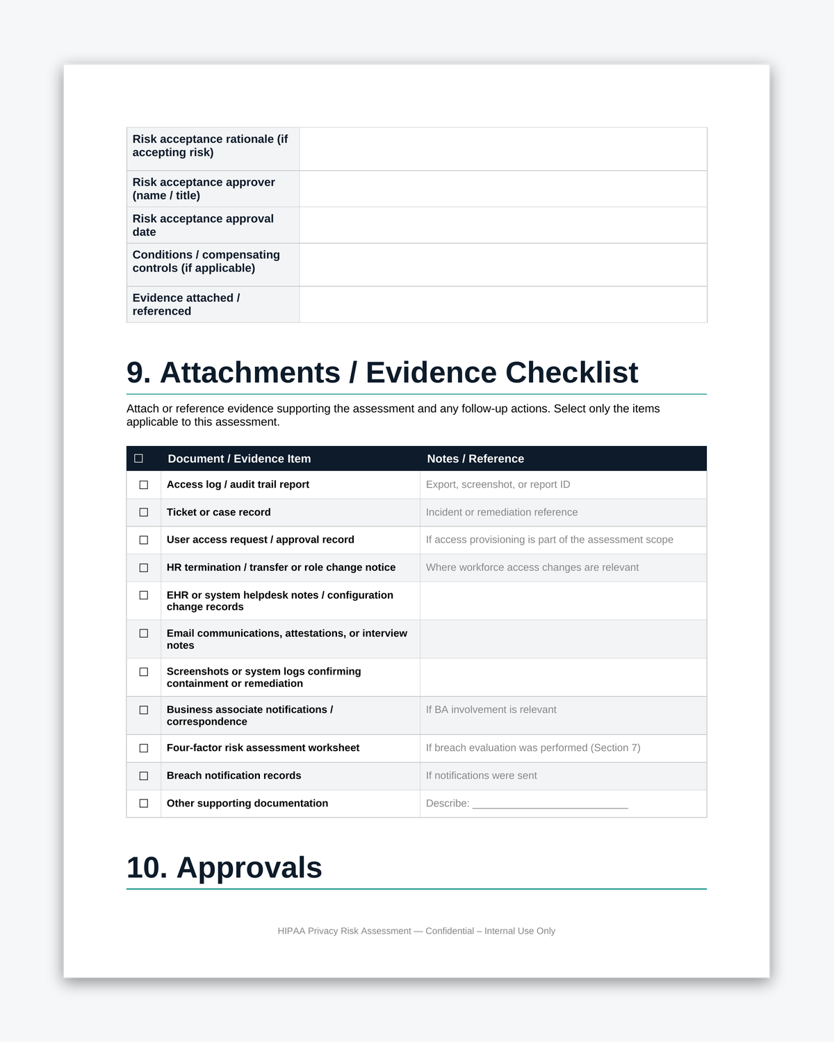 HIPAA Risk Assessment Worksheet - Image 3