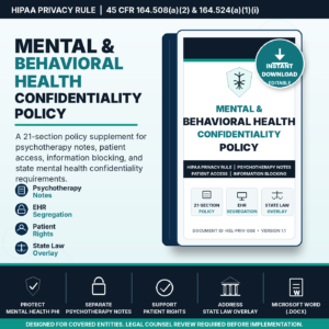 Mental and Behavioral Health Confidentiality Policy