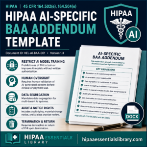 HIPAA AI-Specific BAA Addendum