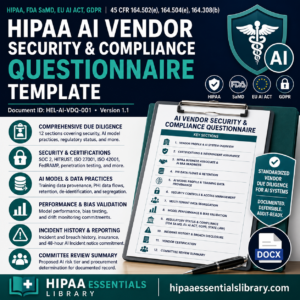 HIPAA AI Vendor Security & Compliance Questionnaire