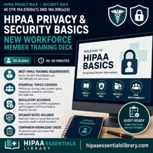 HIPAA Workforce Member Training Deck With Quiz cover slide